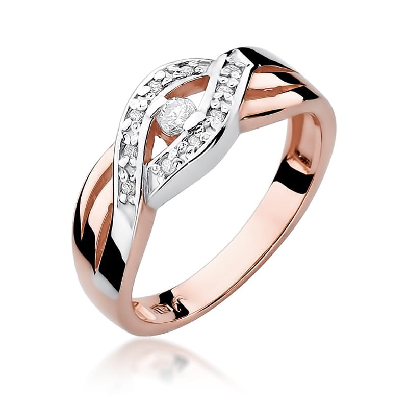 Prsteň W083 Diamant 0,05ct ružové zlato Au 585/1000 2