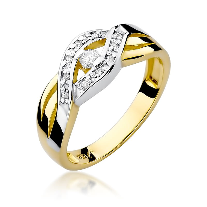 Prsteň W083 Diamant 0,05ct žlté zlato Au 585/1000 2