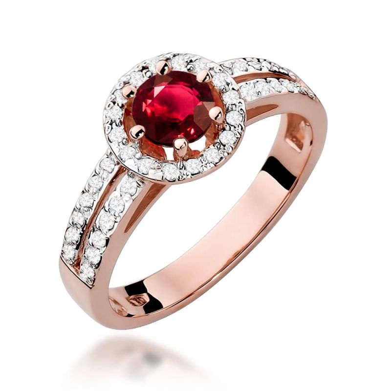 Prsteň W087 Ruby 0,60ct ružové zlato Au 585/1000 2
