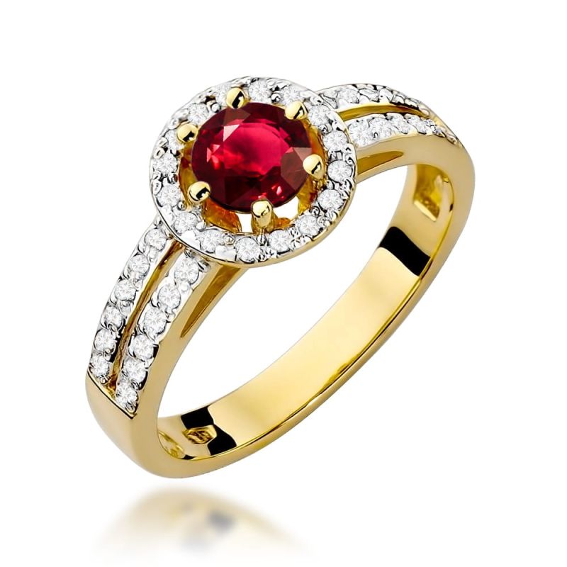 Prsteň W087 Ruby 0,60ct žlté zlato Au 585/1000 2