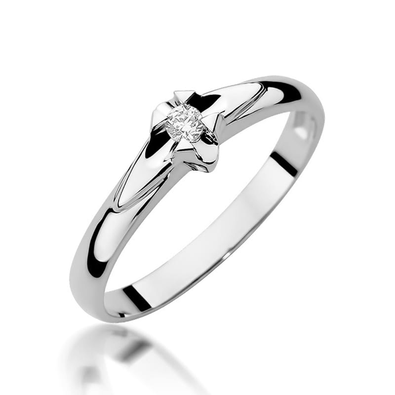 Prsteň W088 Brittany 0.05ct biele zlato Au 585/1000 2