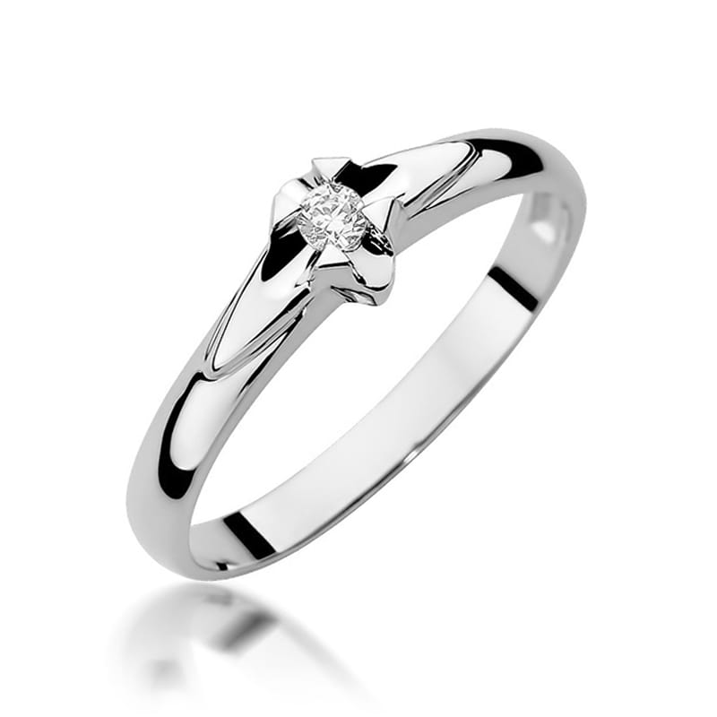 Prsteň W088 Diamant 0,04ct biele zlato Au 585/1000 2