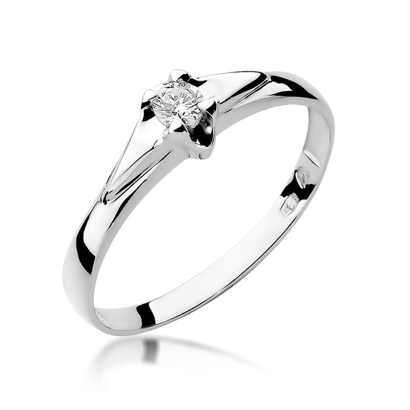 Prsteň W088 Diamant 0,10ct biele zlato Au 585/1000 2