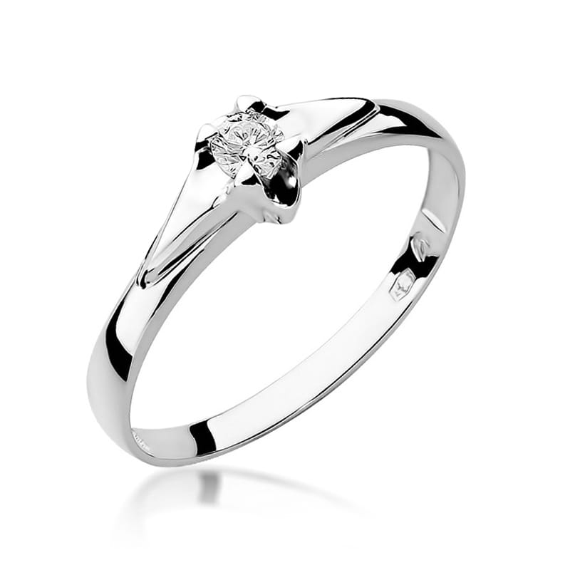 Prsteň W088 Diamant 0,12ct biele zlato Au 585/1000 2