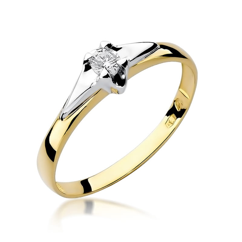 Prsteň W088 Diamant 0,12ct žlté zlato Au 585/1000 2