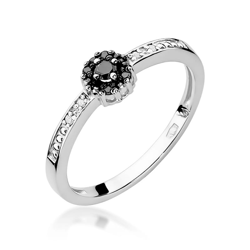 Prsteň W091 Black Diamond 0,02ct biele zlato Au 585/1000 2