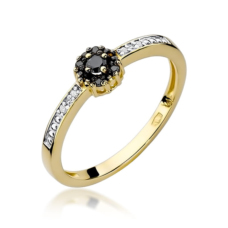 Prsteň W091 Black Diamond 0,02ct žlté zlato Au 585/1000 2