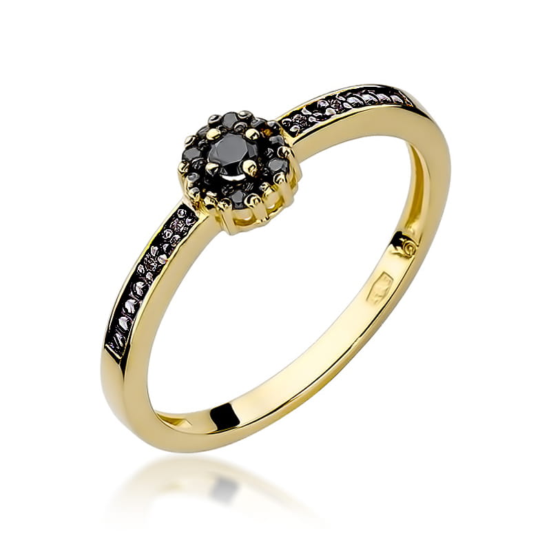 Prsteň W091 Black Diamond 0,02ct žlté zlato Au 585/1000 2