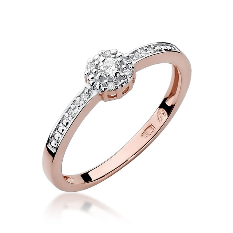 Prsteň W091 Diamant 0,02ct ružové zlato Au 585/1000 2