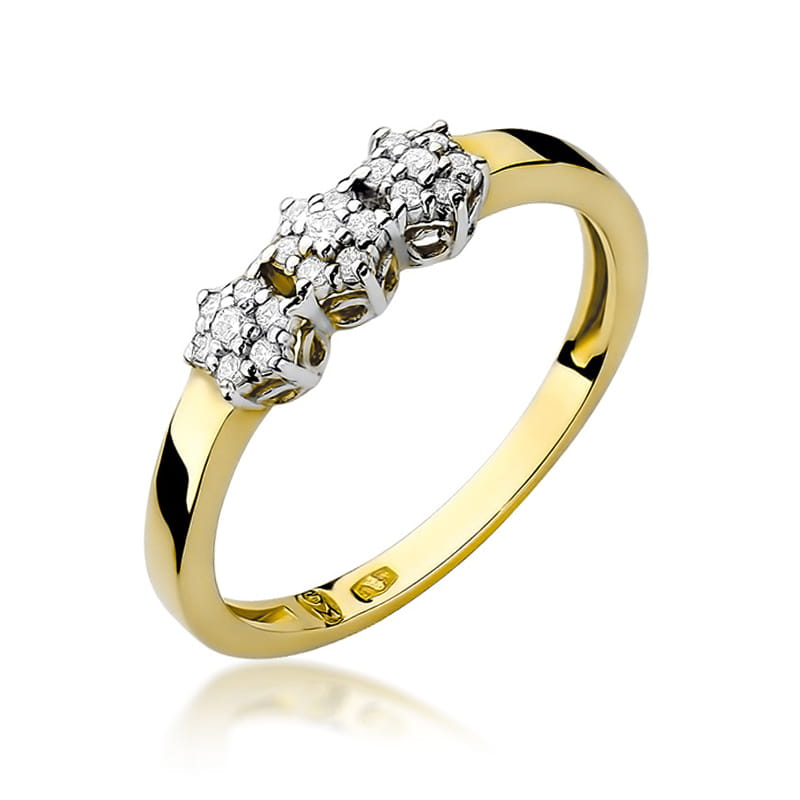 Prsteň W104 s diamantmi, žlté zlato Au 585/1000 2