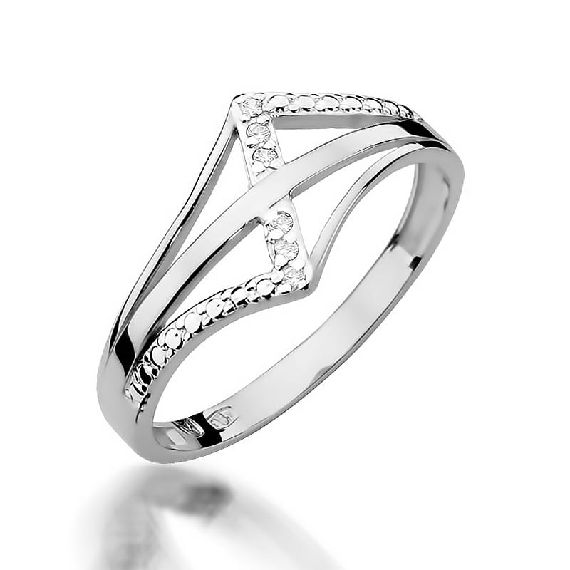 Prsteň W114 s diamantmi, biele zlato Au 585/1000 2