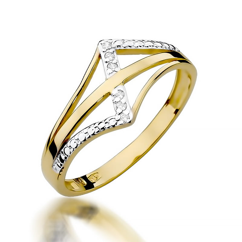 Prsteň W114 s diamantmi, žlté zlato Au 585/1000 2