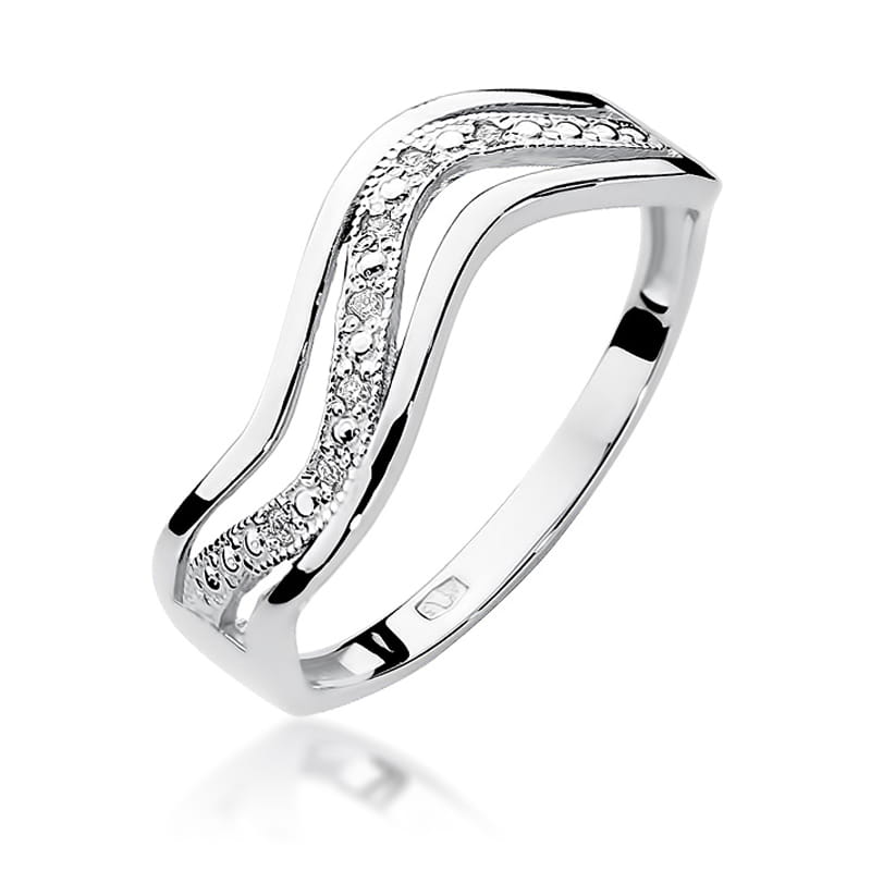 Prsteň W116 s diamantmi, biele zlato Au 585/1000 2