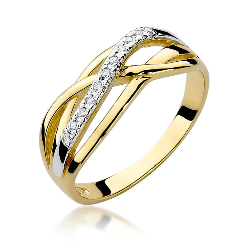 Prsteň W157 s diamantmi, žlté zlato Au 585/1000 2