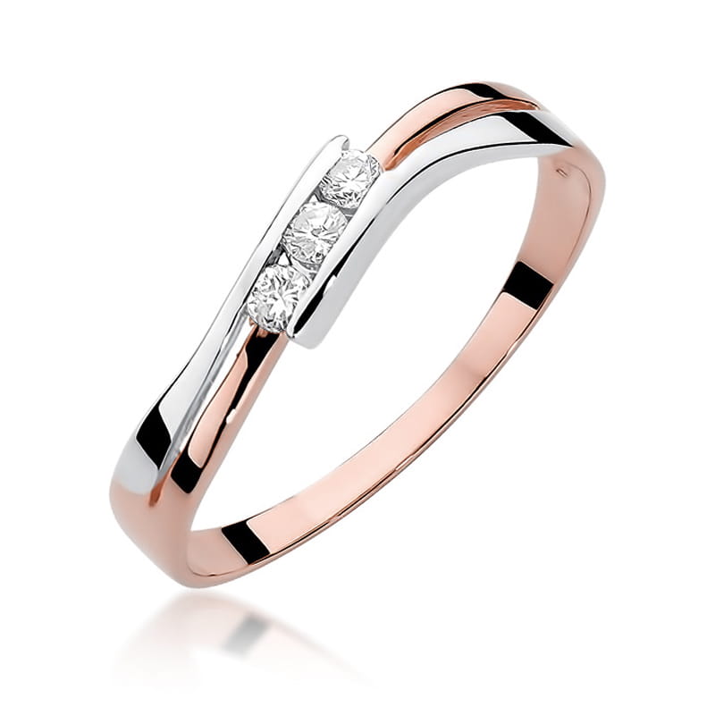 Prsteň W159 s diamantmi, ružové zlato Au 585/1000 2
