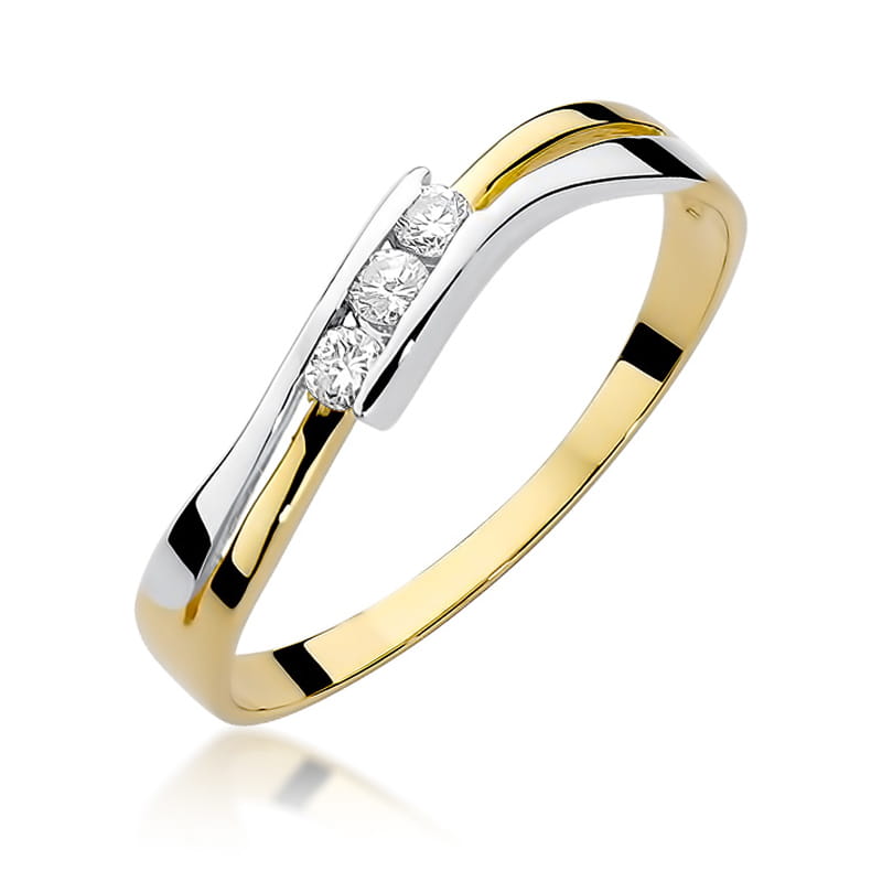 Prsteň W159 s diamantmi, žlté zlato Au 585/1000 2