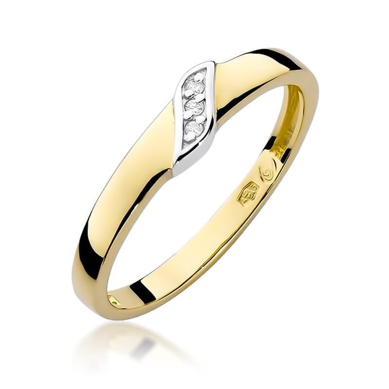 Prsteň W176 s diamantmi, žlté zlato Au 585/1000 2