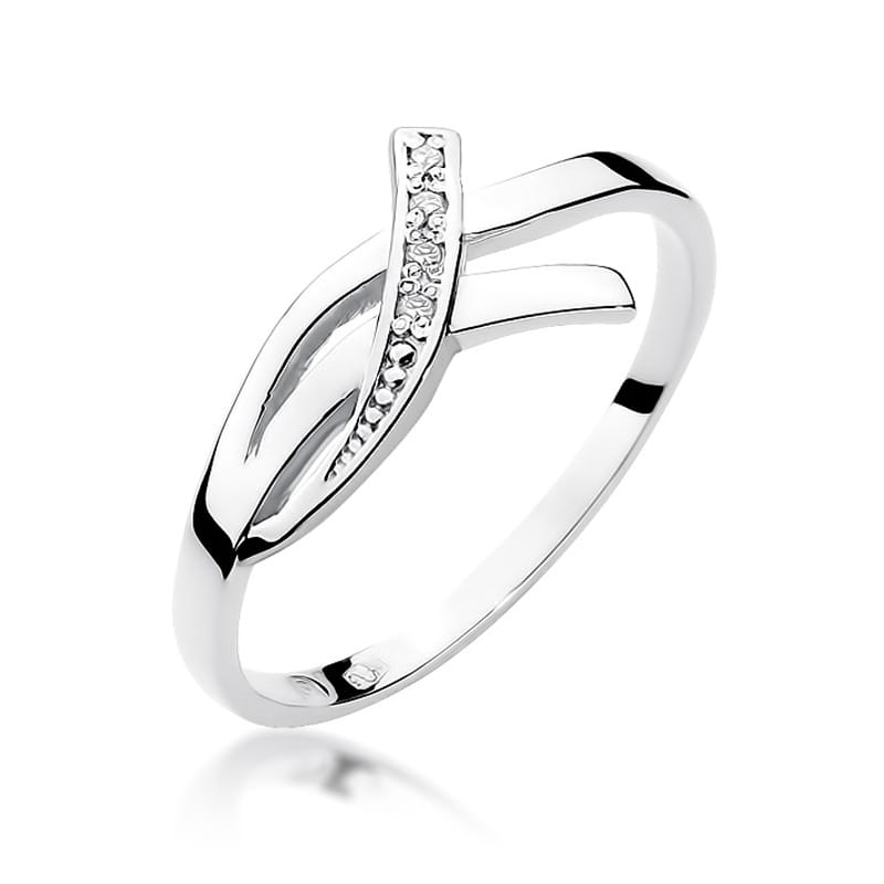 Prsteň W179 s diamantmi, biele zlato Au 585/1000 2