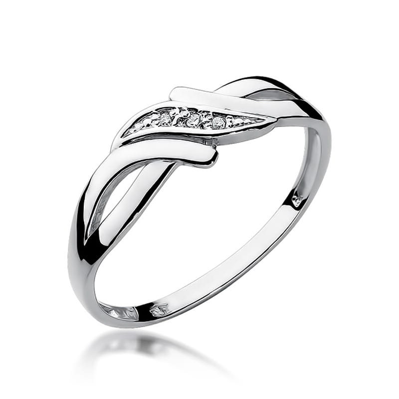 Prsteň W192 s diamantmi, biele zlato Au 585/1000 2
