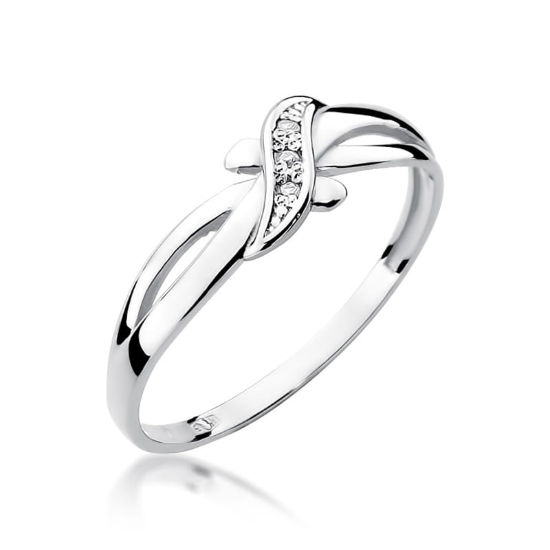 Prsteň W193 s diamantmi, biele zlato Au 585/1000 2