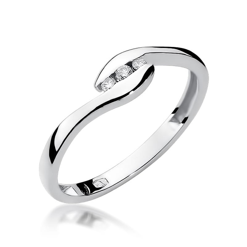 Prsteň W205 s diamantmi, biele zlato Au 585/1000 2