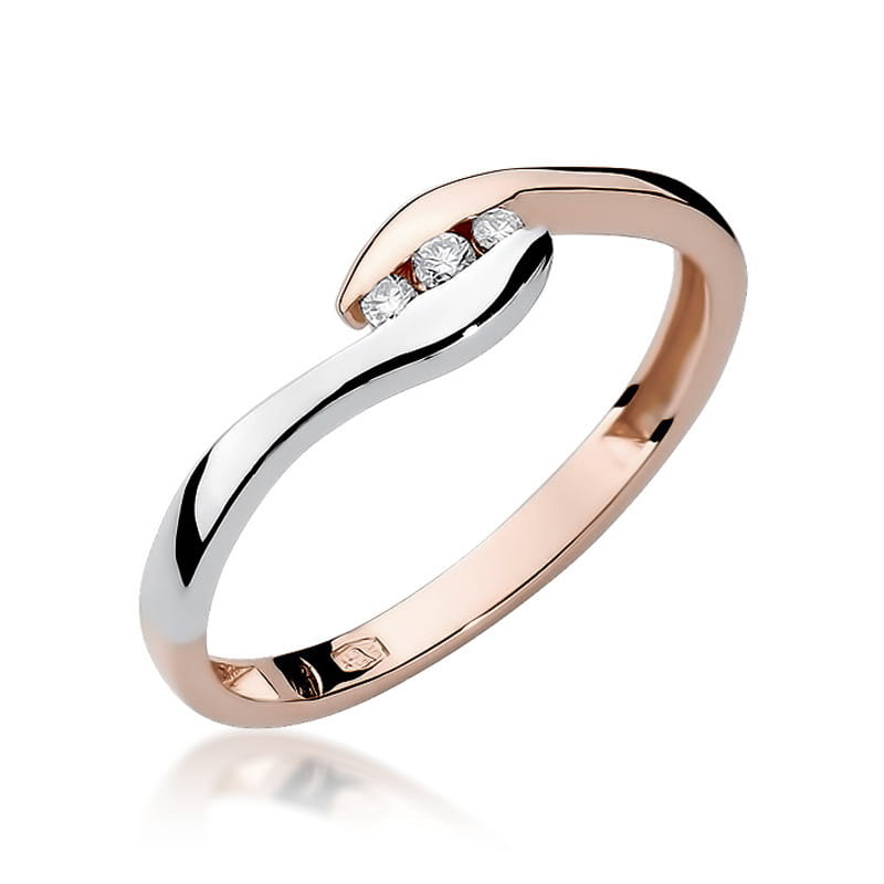 Prsteň W205 s diamantmi, ružové zlato Au 585/1000 2