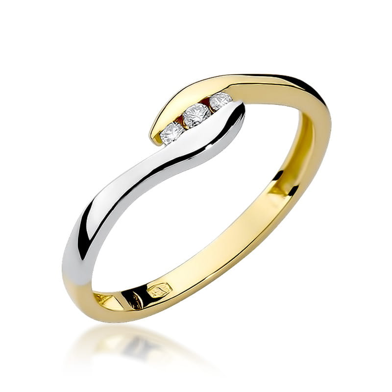 Prsteň W205 s diamantmi, žlté zlato Au 585/1000 2