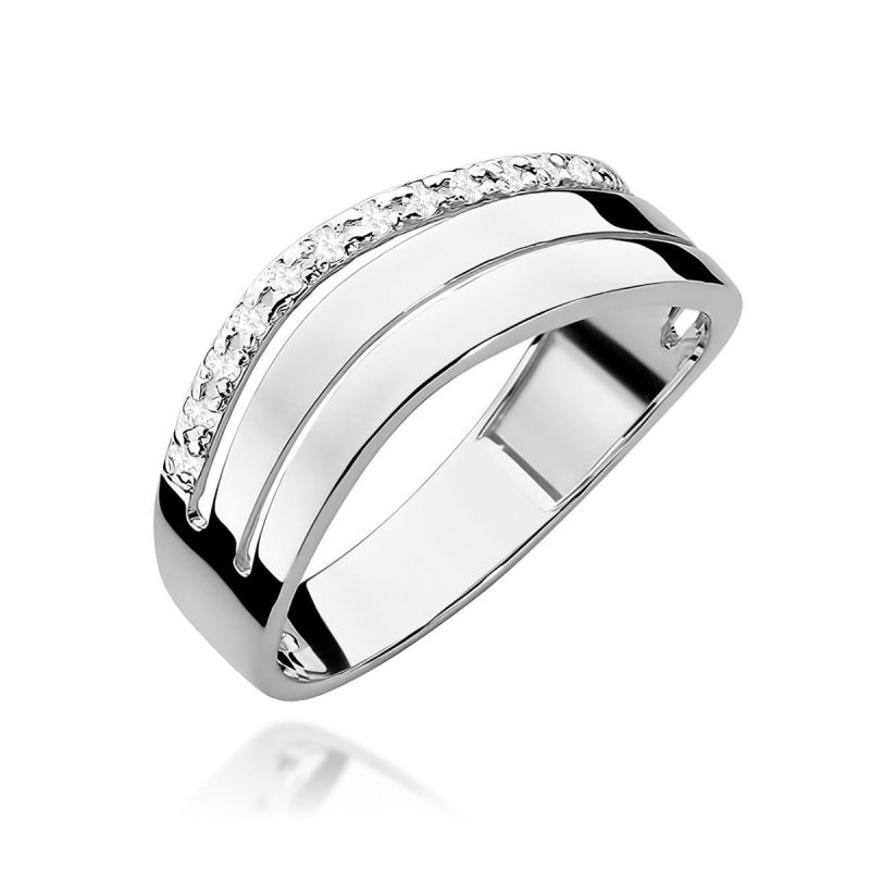 Prsteň W214 s diamantmi, biele zlato Au 585/1000 2