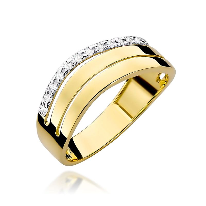 Prsteň W214 s diamantmi, žlté zlato Au 585/1000 2