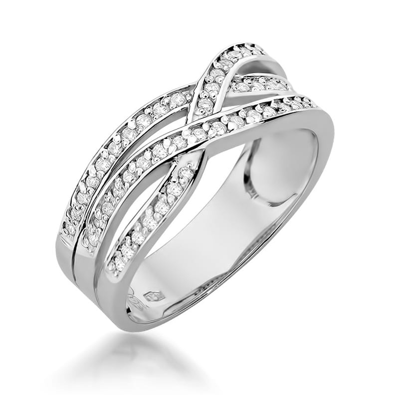 Prsteň W215 s diamantmi, biele zlato Au 585/1000 2