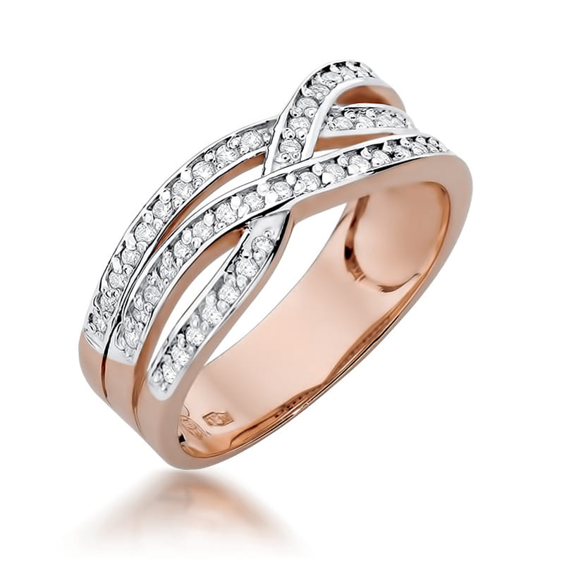 Prsteň W215 s diamantmi, ružové zlato Au 585/1000 2