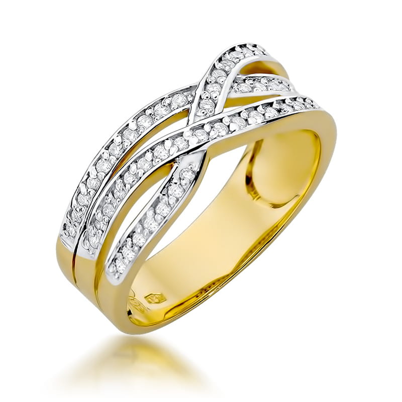 Prsteň W215 s diamantmi, žlté zlato Au 585/1000 2