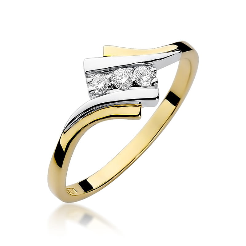 Prsteň W247 s diamantmi, žlté zlato Au 585/1000 2