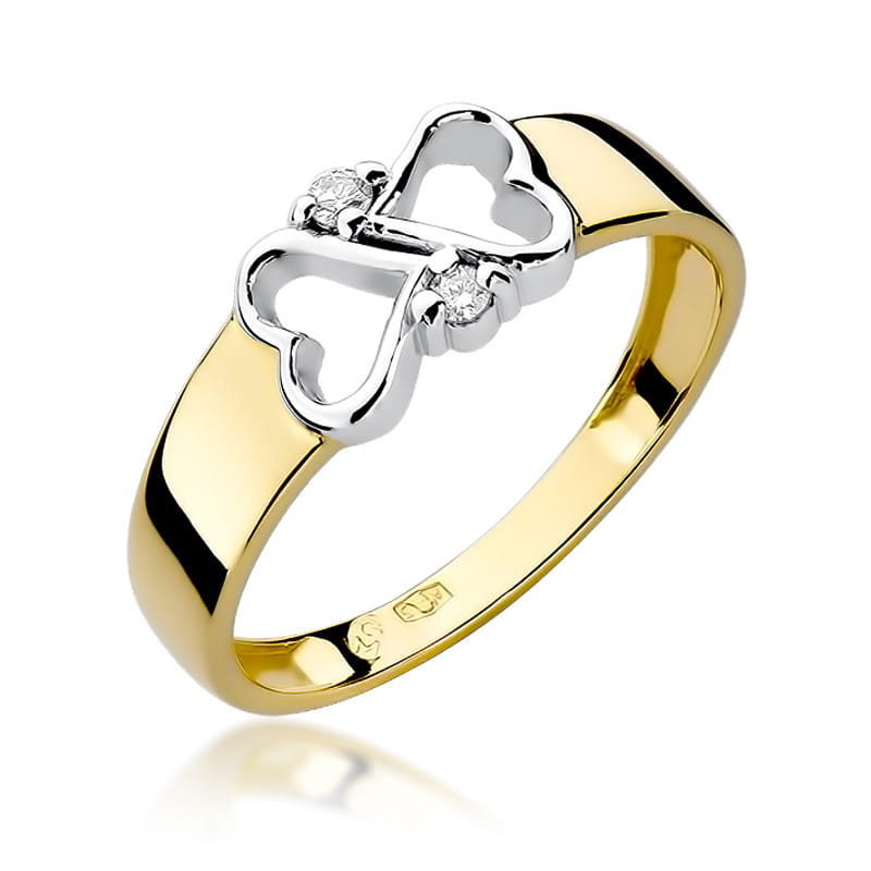 Prsteň W286 s diamantmi, žlté zlato Au 585/1000 2