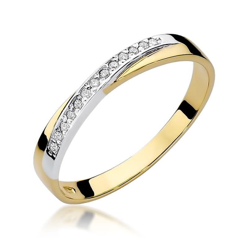 Prsteň W305 s diamantmi, žlté zlato Au 585/1000 2