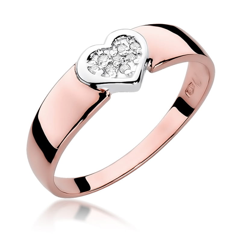 Prsteň W314 s diamantmi, ružové zlato Au 585/1000 2