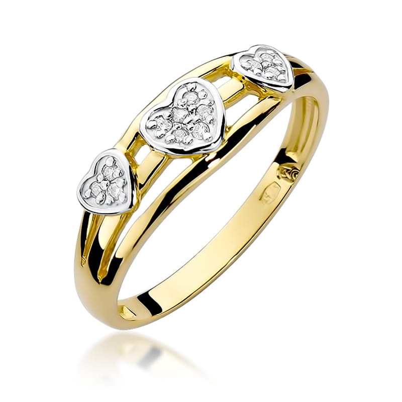 Prsteň W325 s diamantmi, žlté zlato Au 585/1000 2