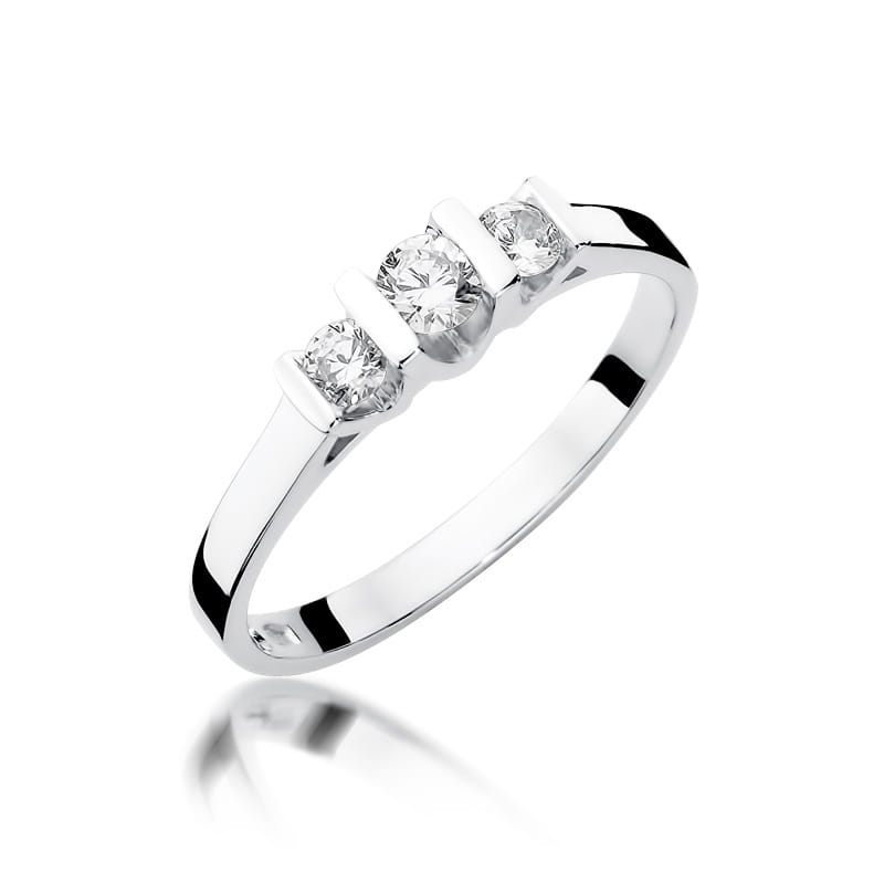 Prsteň W338 s diamantmi, biele zlato Au 585/1000 2