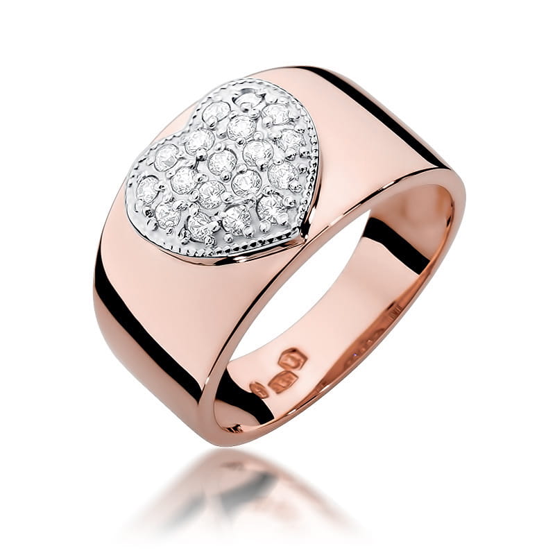 Prsteň W352 s diamantmi, ružové zlato Au 585/1000 2