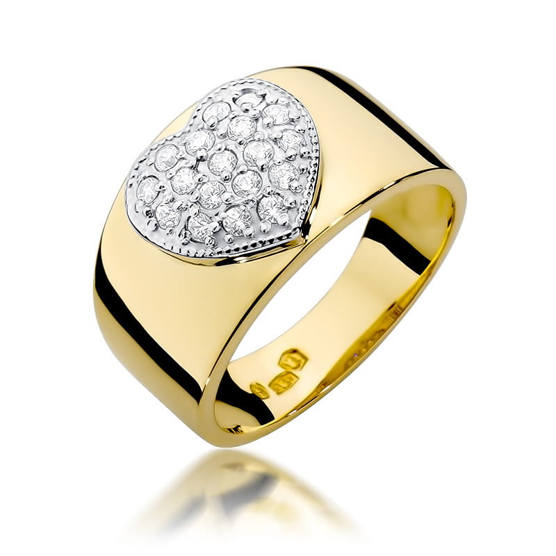 Prsteň W352 s diamantmi, žlté zlato Au 585/1000 2