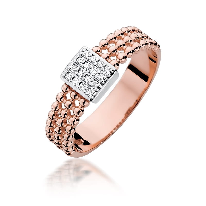 Prsteň W353 s diamantmi, ružové zlato Au 585/1000 2