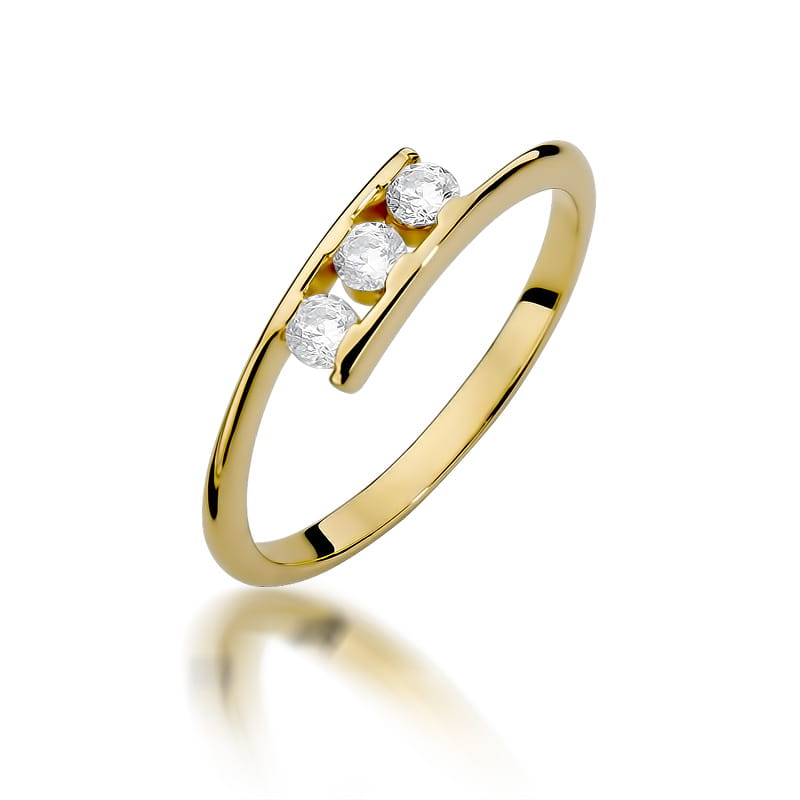 Prsteň W378 s diamantmi, žlté zlato Au 585/1000 2