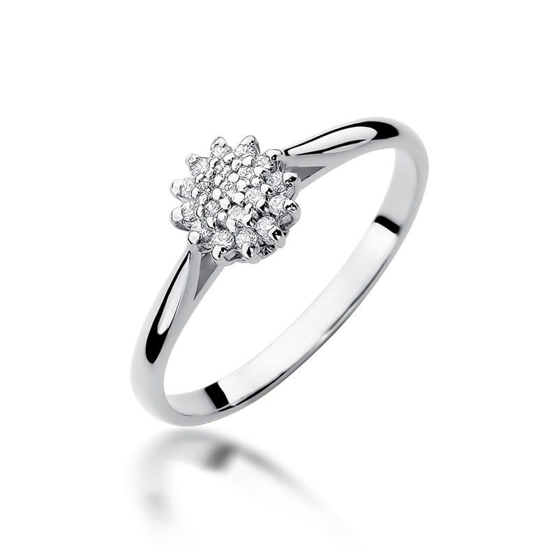 Prsteň W401 s diamantmi, biele zlato Au 585/1000 2