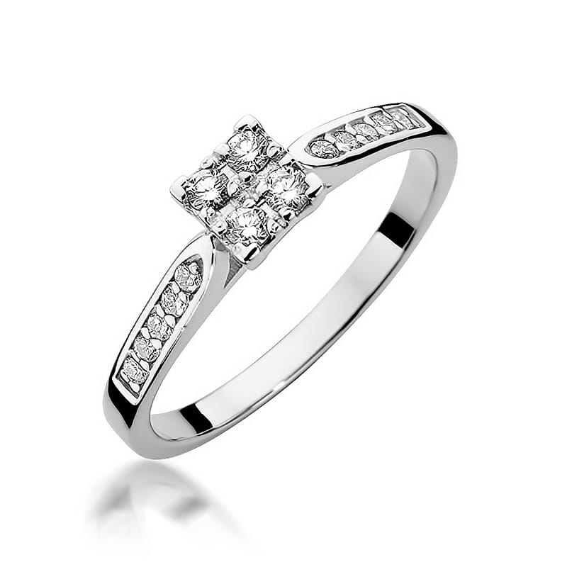 Prsteň W402 s diamantmi, biele zlato Au 585/1000 2