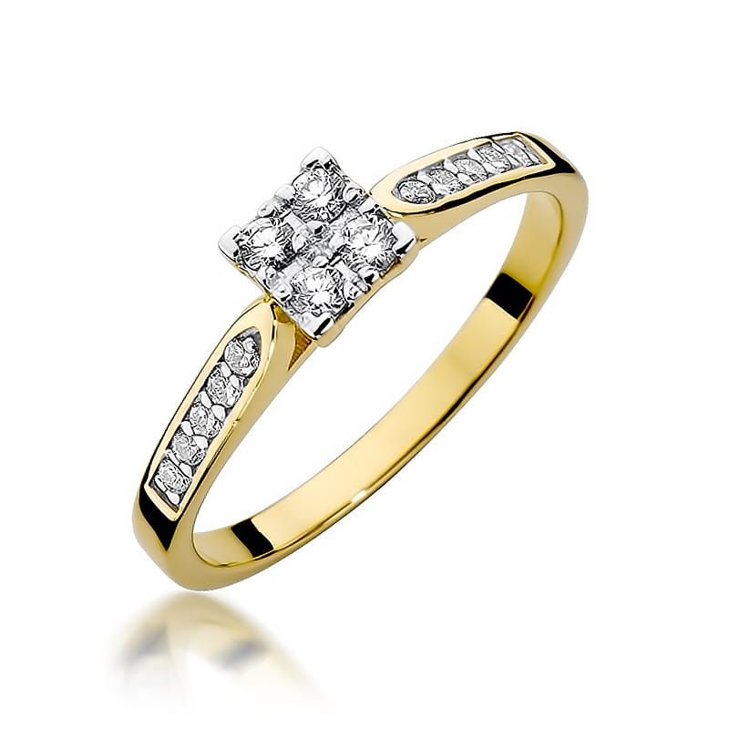 Prsteň W402 s diamantmi, žlté zlato Au 585/1000 2