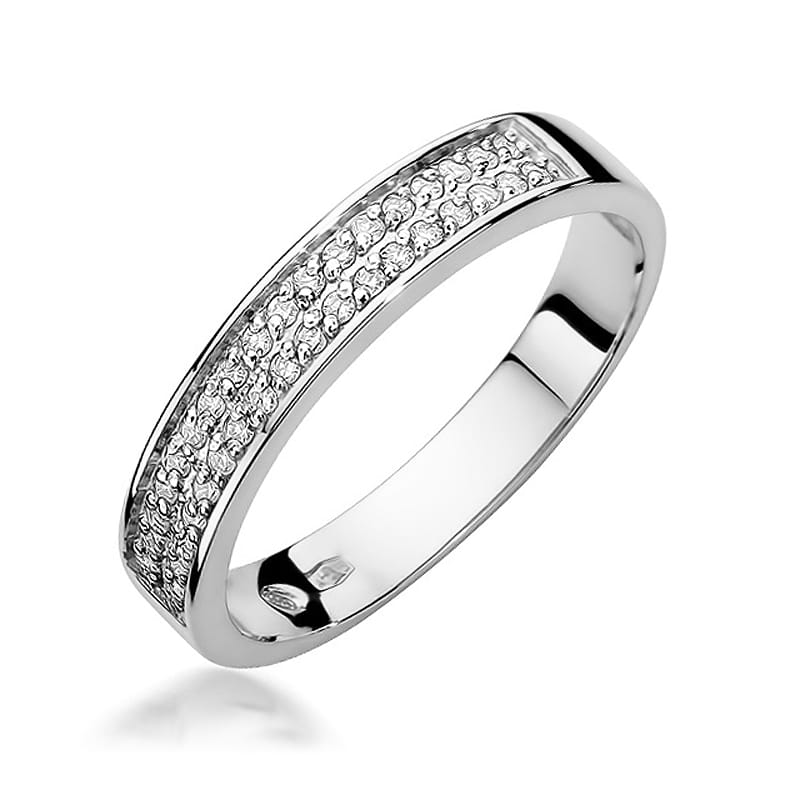 Prsteň W410 s diamantmi, biele zlato Au 585/1000 2