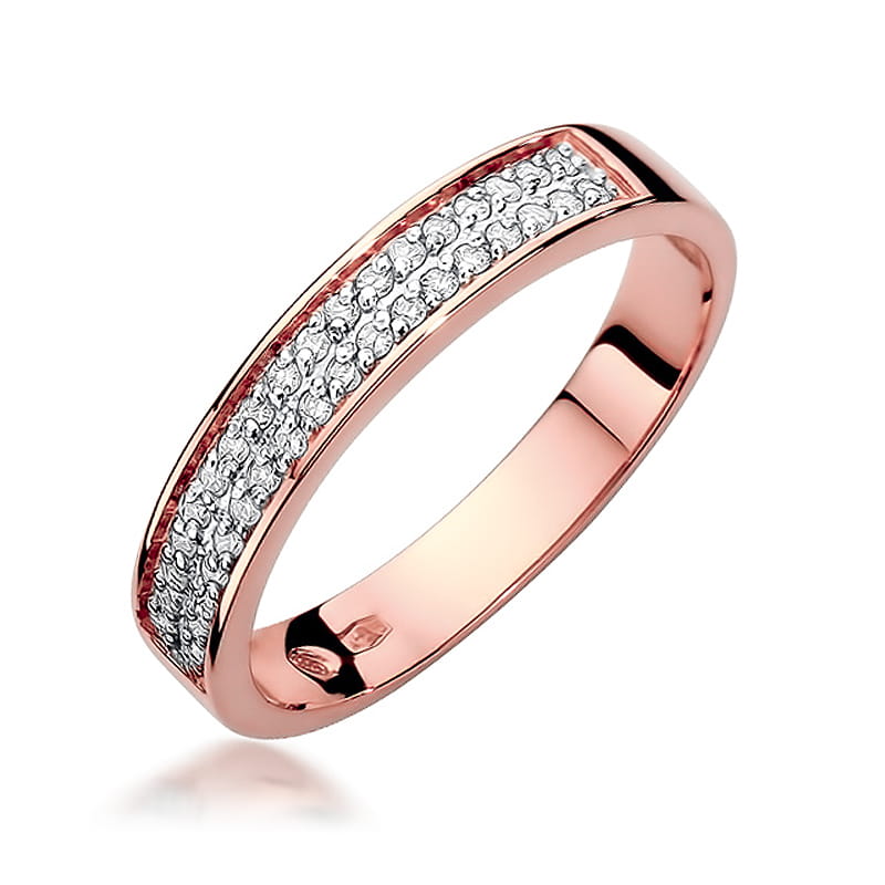 Prsteň W410 s diamantmi, ružové zlato Au 585/1000 2