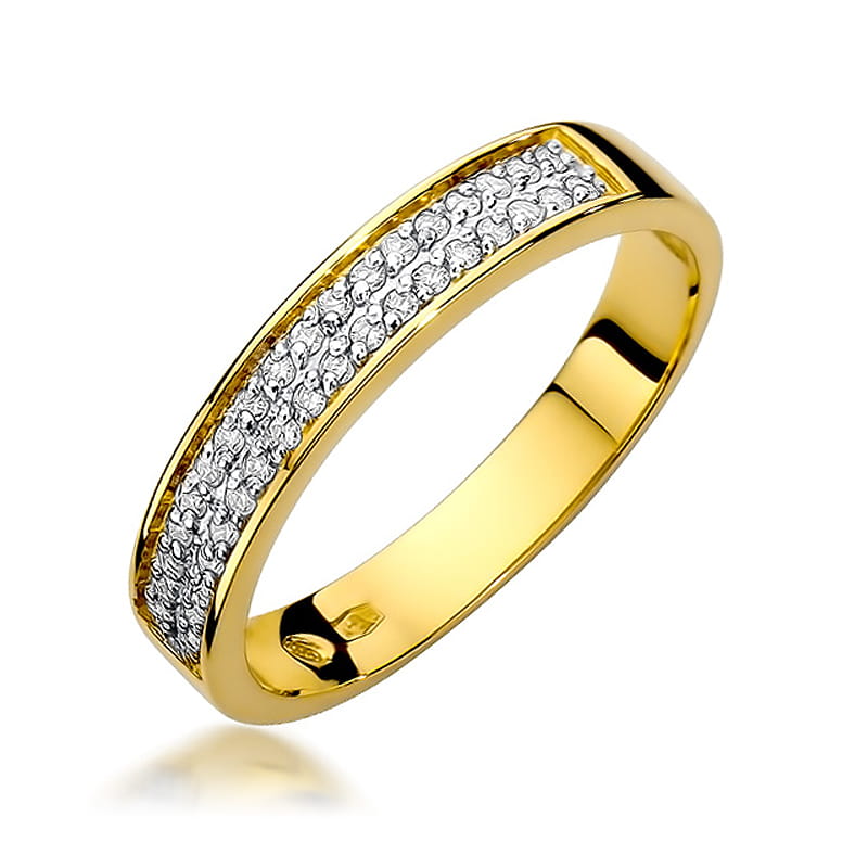 Prsteň W410 s diamantmi, žlté zlato Au 585/1000 2