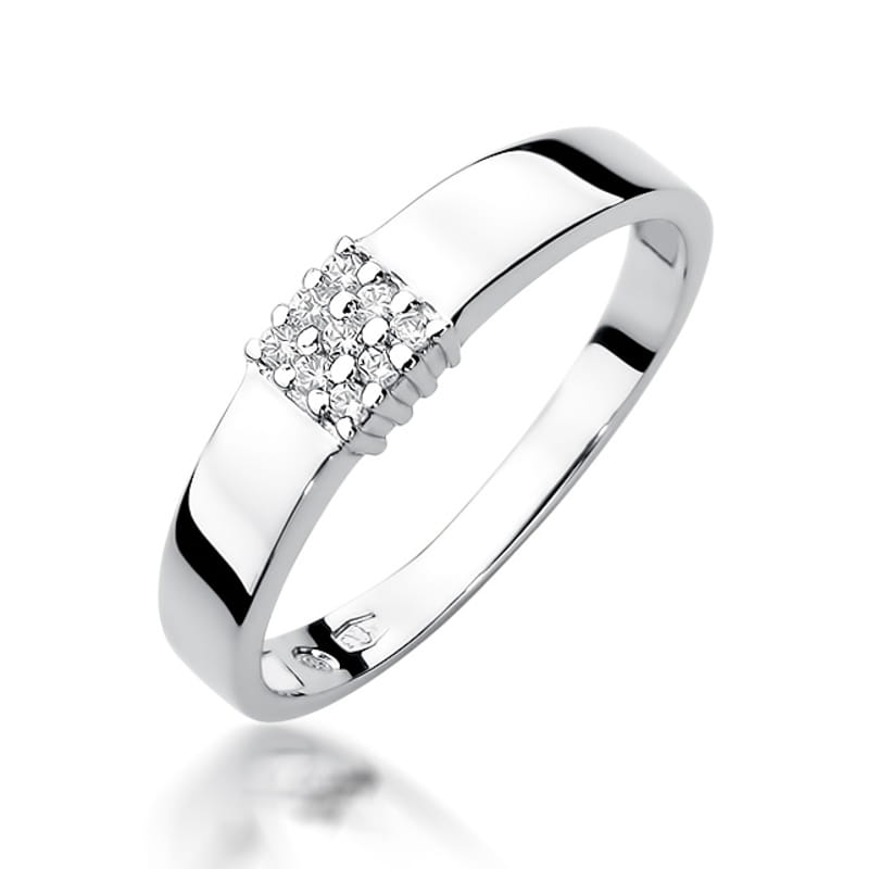 Prsteň W417 s diamantmi, biele zlato Au 585/1000 2