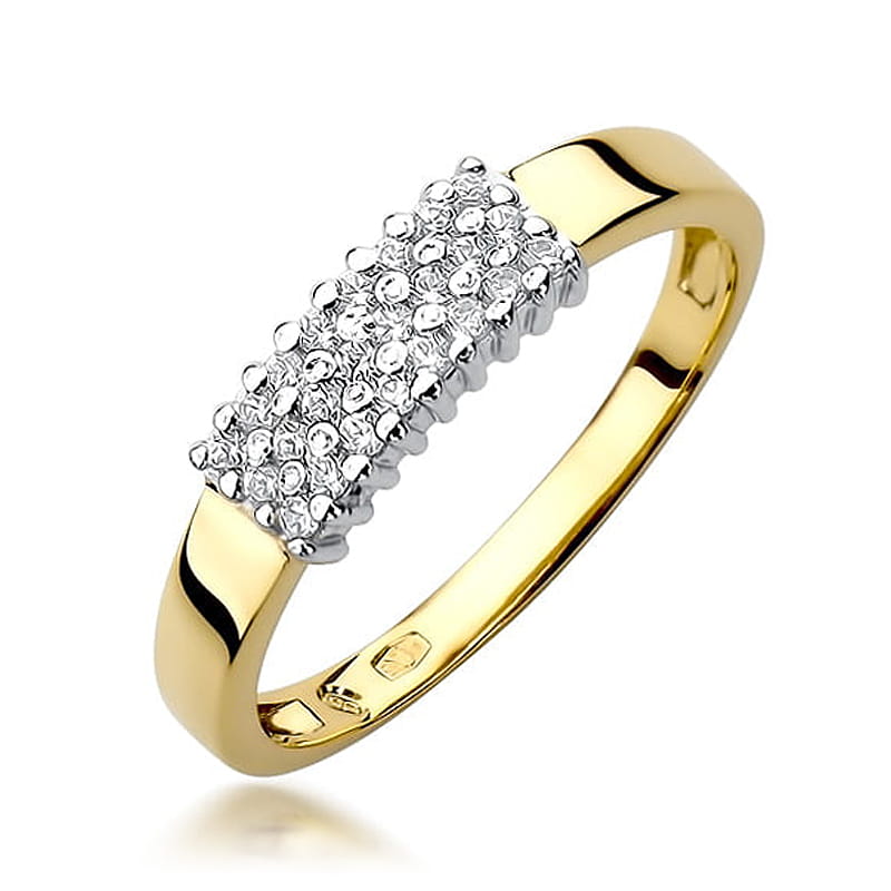 Prsteň W418 s diamantmi, žlté zlato Au 585/1000 2